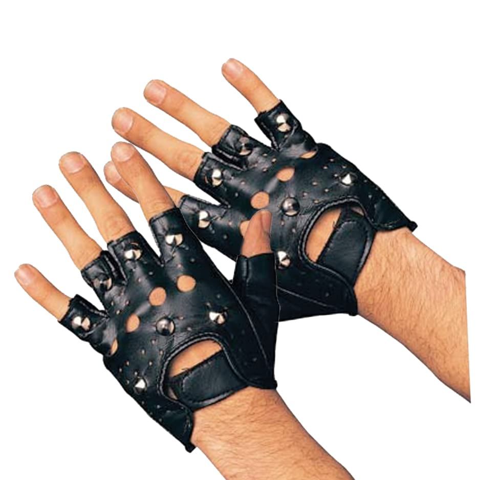 Adult Studded Black Gloves