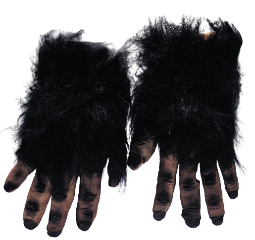 Black Hairy Hands Gloves