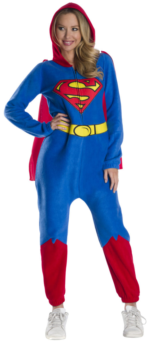 Adult DC Comics Superheroes SupermanWomens Comfywear One Piece Jumpsuit Costume