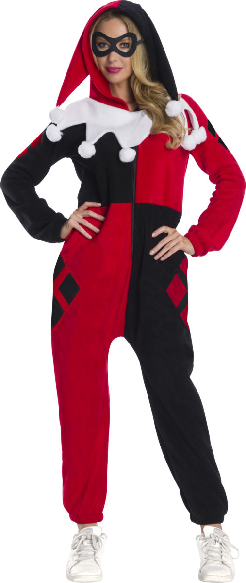 Adult DC Comics Superheroes Harley Quinn Comfywear One Piece Jumpsuit Costume