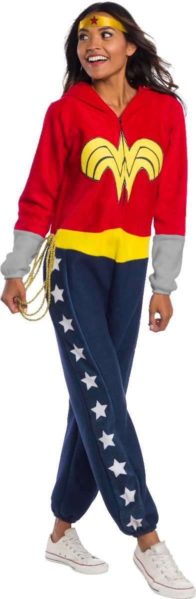 Adult DC Comics Superheroes Wonder Woman Comfywear One Piece Jumpsuit Costume