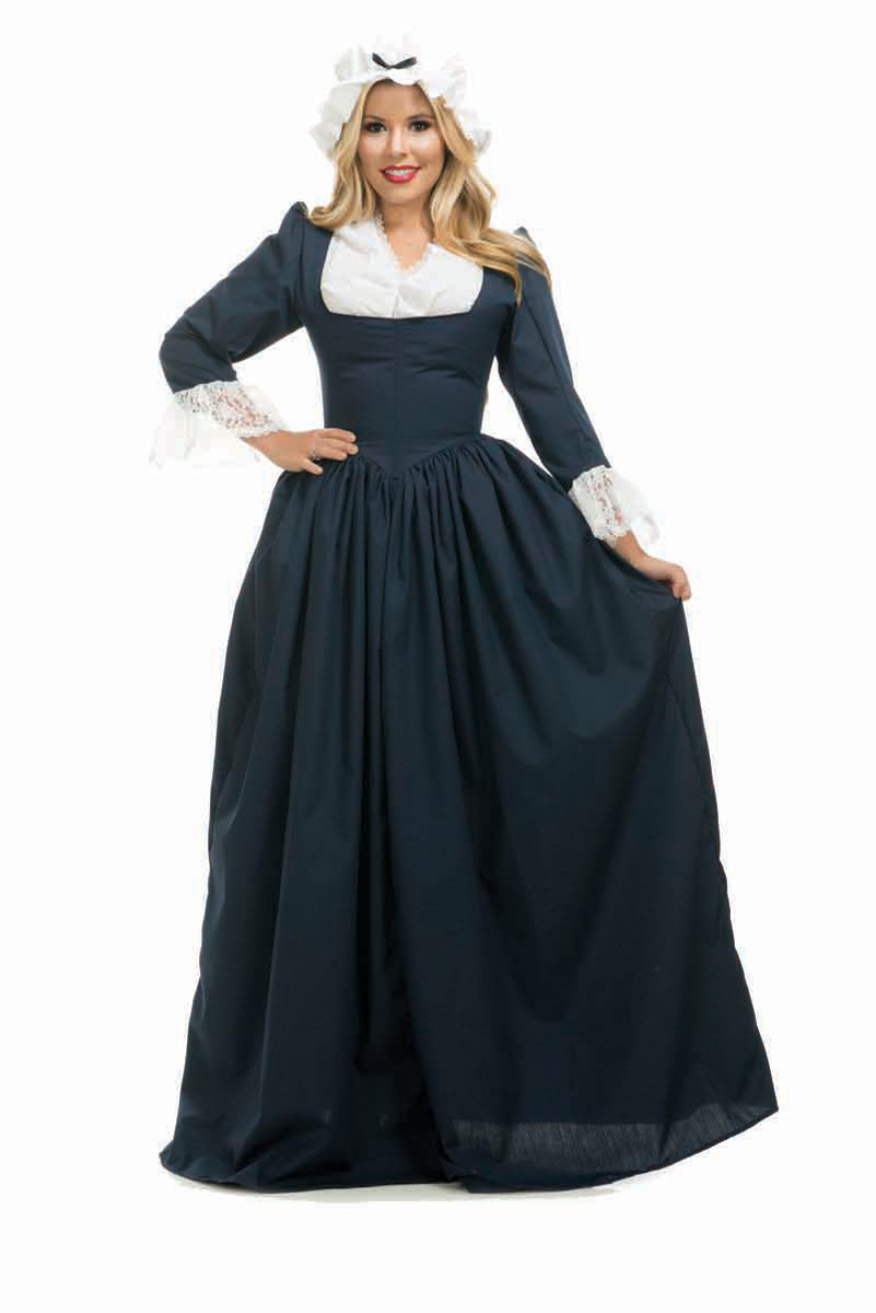 Adult Colonial Woman Navy Blue Dress Costume
