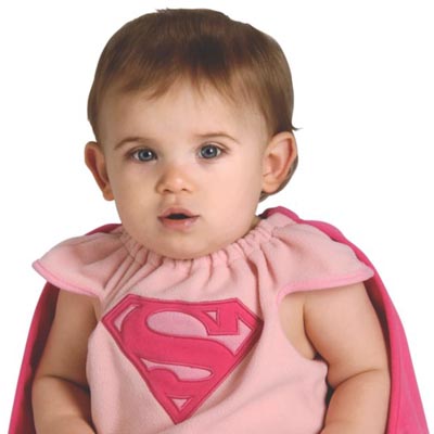 Pink Deluxe Newborn Supergirl Bib with Cape