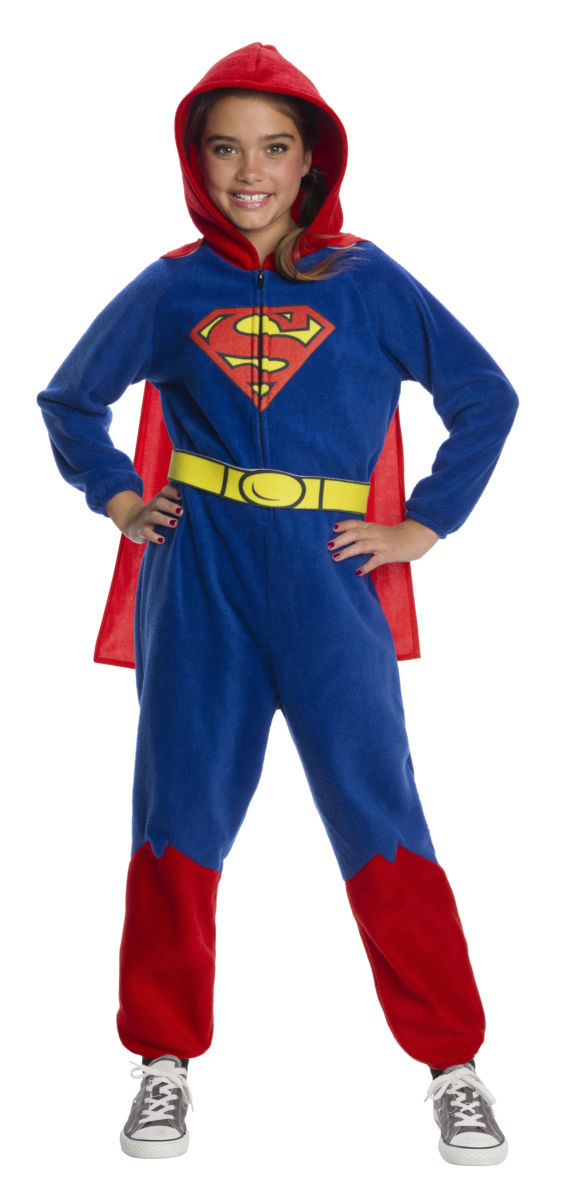 Kids DC Comics Superheroes SPM Superman Girls Comfywear One Piece Jumpsuit Costume
