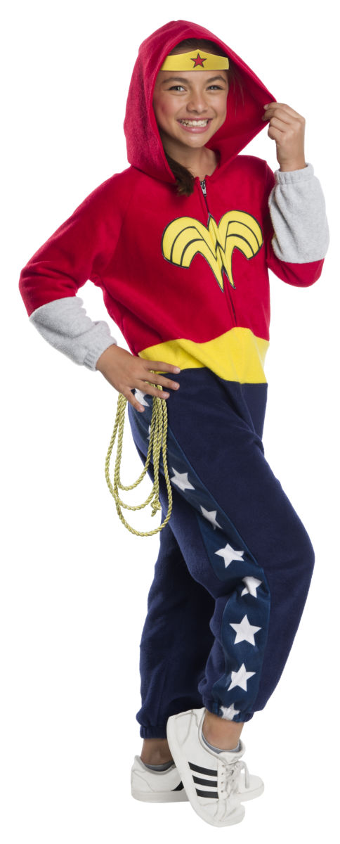 Kids DC Comics Superheroes Wonder Woman Comfywear One Piece Jumpsuit Costume
