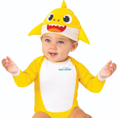 Child Baby Shark Infant One Piece Jumpsuit and Cap