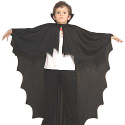 Kids Black Fabric Vampire Cape