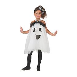 Kids Ghost Tutu Dress Costume