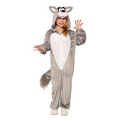 Kids One Piece Wolf Fleece Jumpsuit Costume