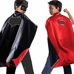 Kids Batman and Superman 2-in-1 Reversible Super Hero Cape
