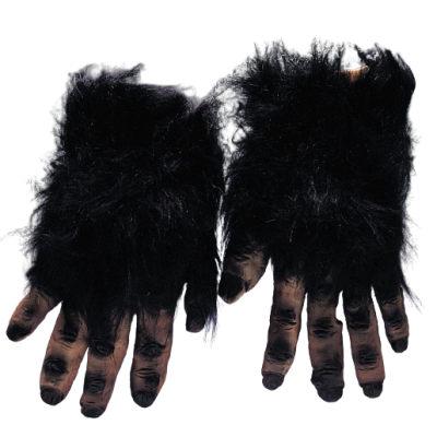Black Hairy Hands Gloves